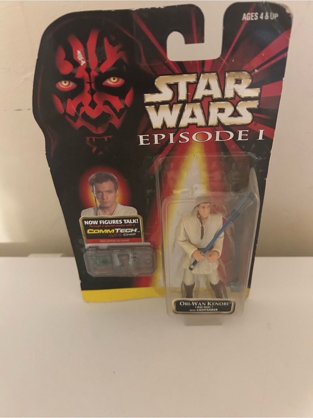 Obi-Wan Kenobi Star Wars Episode 1 One 1998 Hasbro Jedi Duel figure MOC commtech
